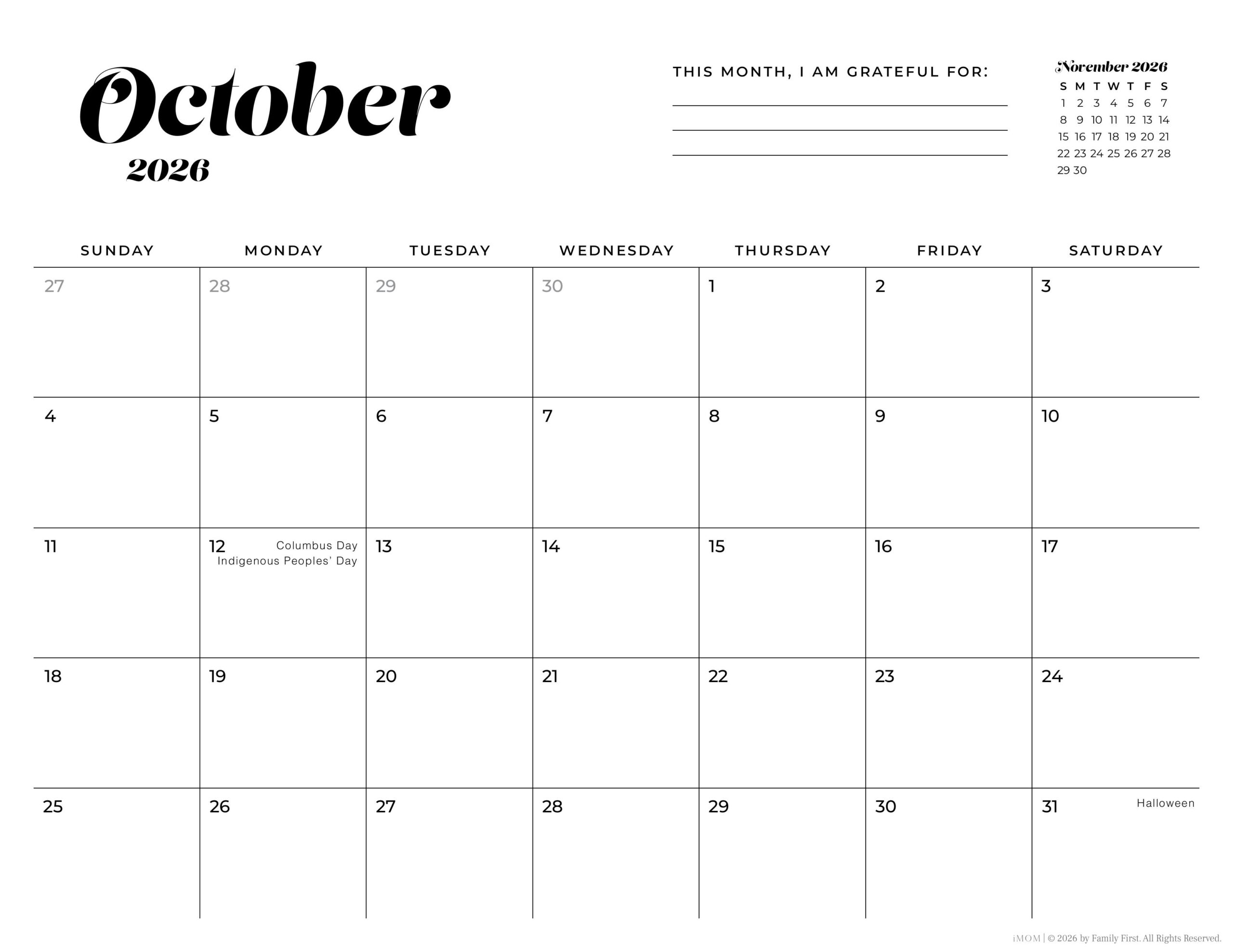 20252026 Simple Printable Calendar for Moms iMOM