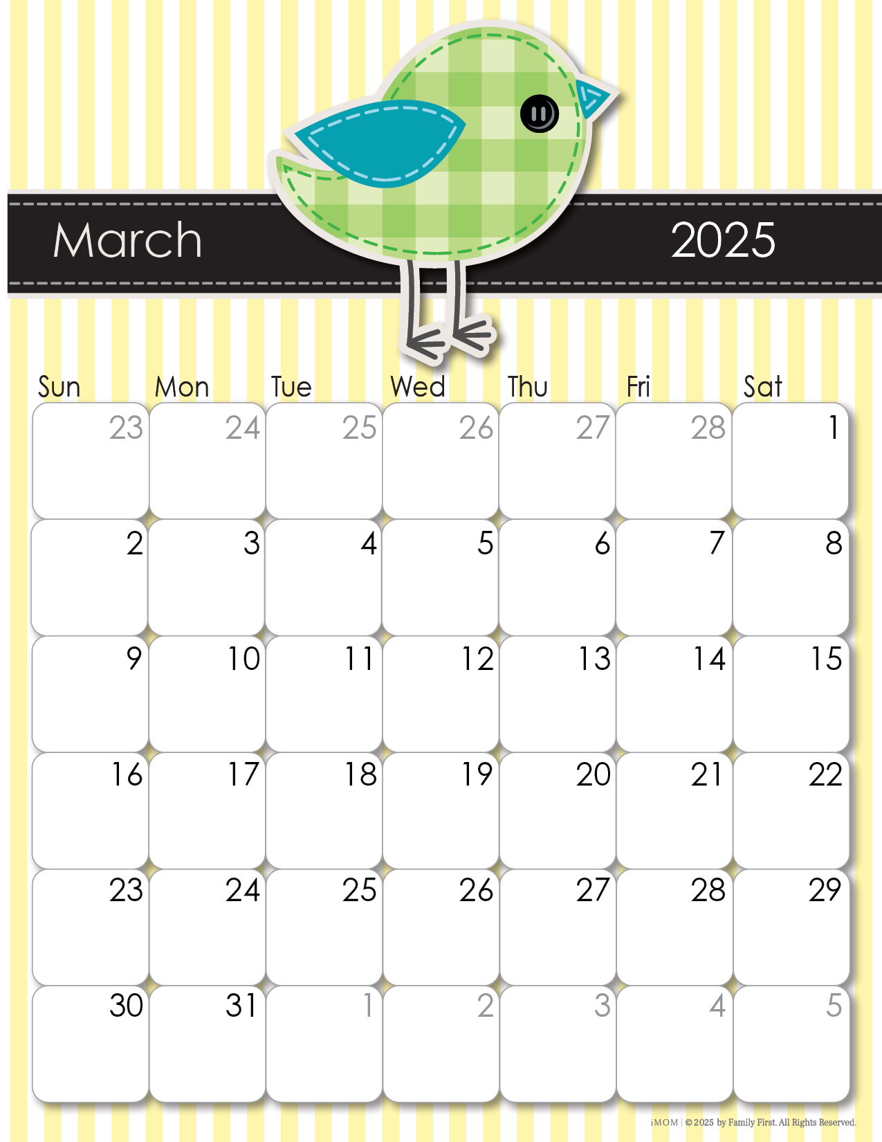 2025 Whimsical Printable Calendars for Moms iMOM