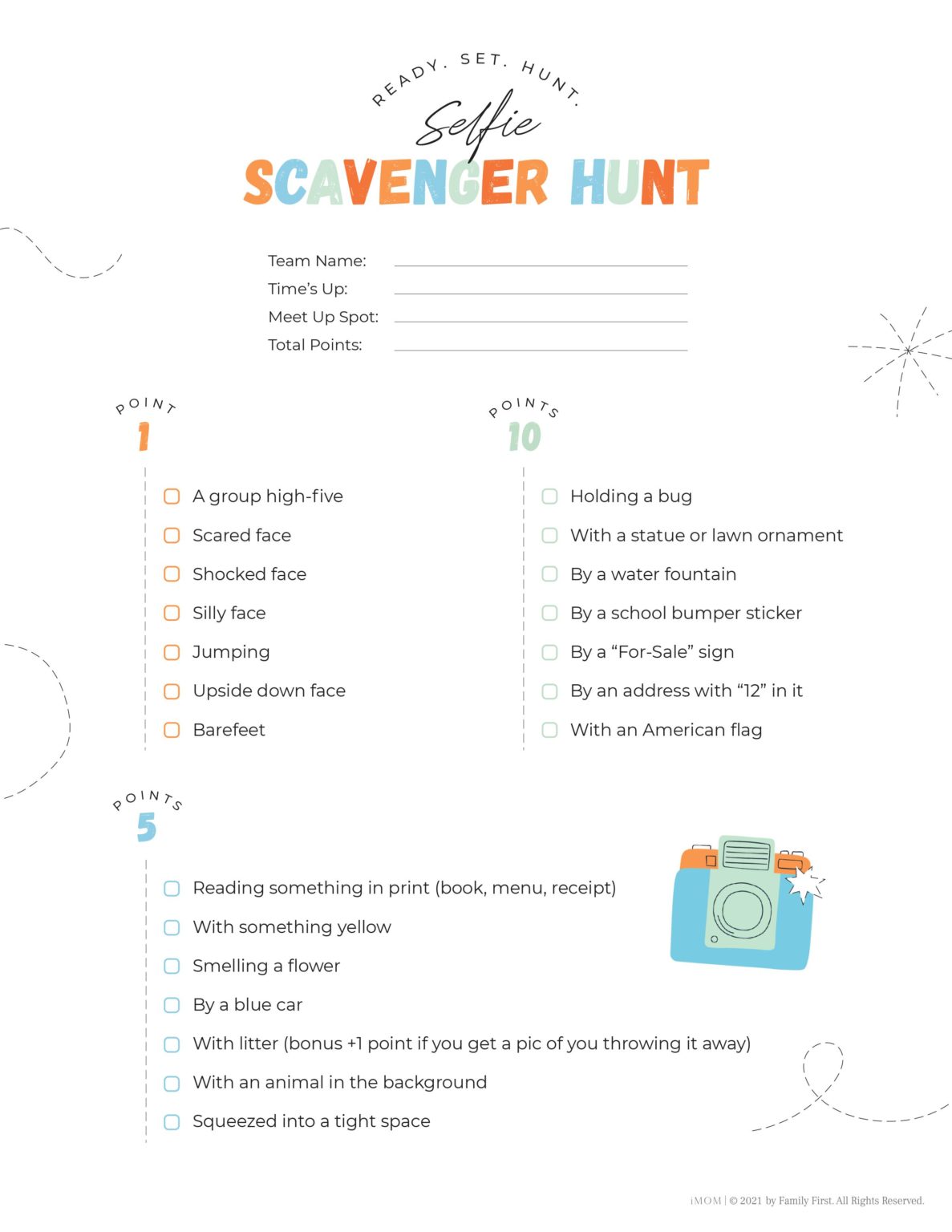 Free Dollar Store Scavenger Hunt Printable iMOM