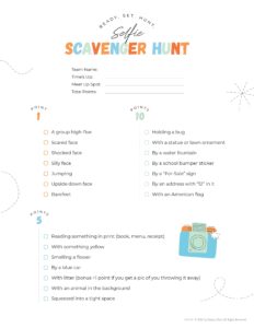 fun things to do with teenagers selfie scavenger hunt