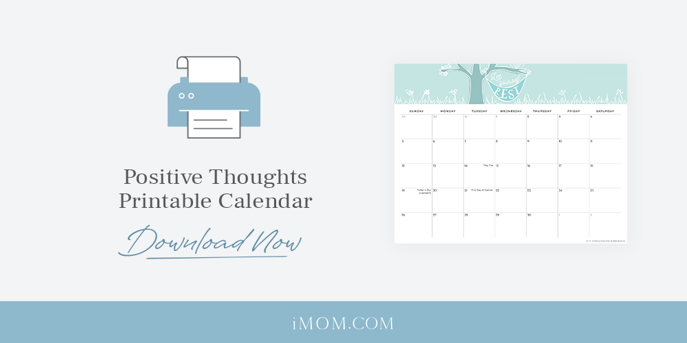 2024 Positive Thoughts Printable Calendars for Moms iMOM