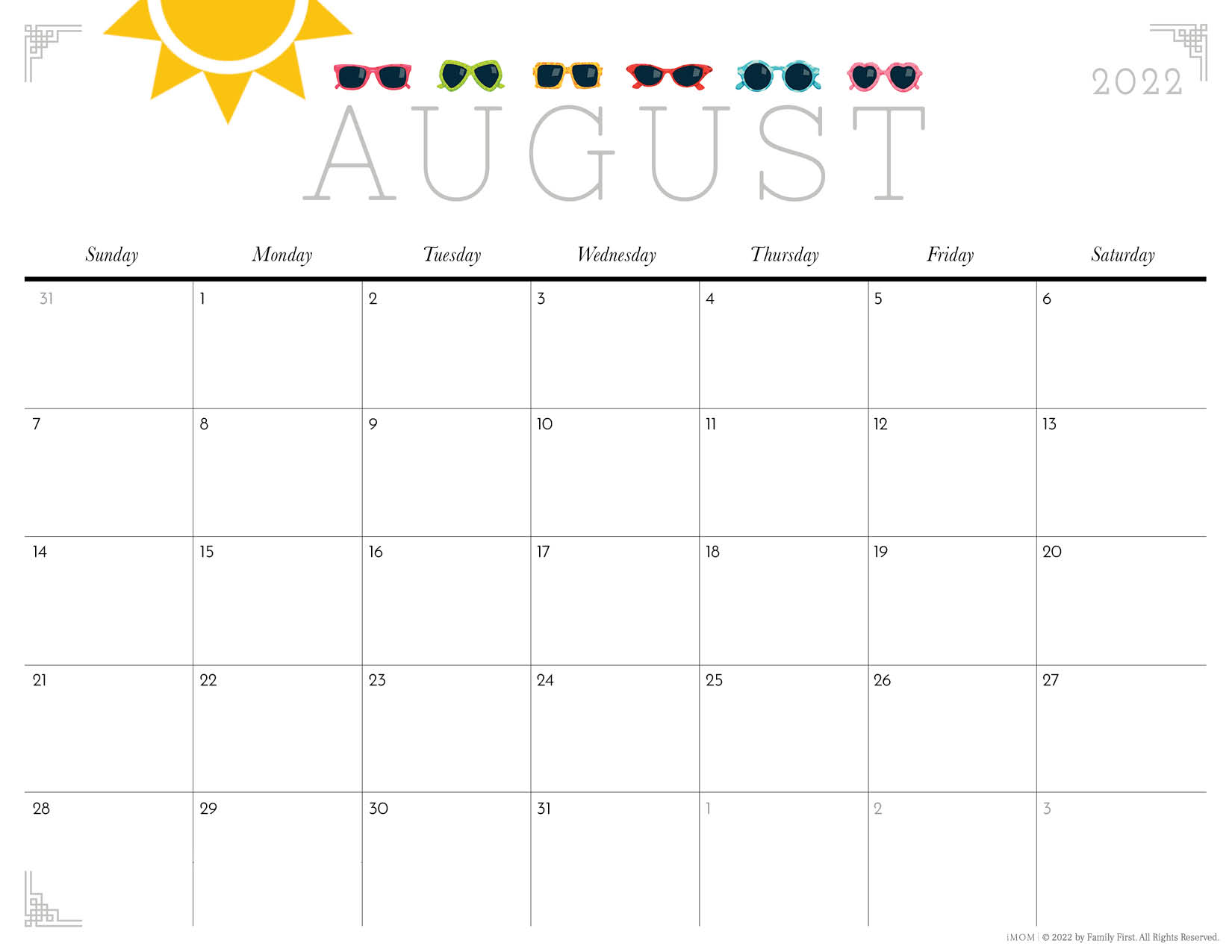 Cute August 2022 Calendar 2022 Cute Printable Calendars For Moms - Imom