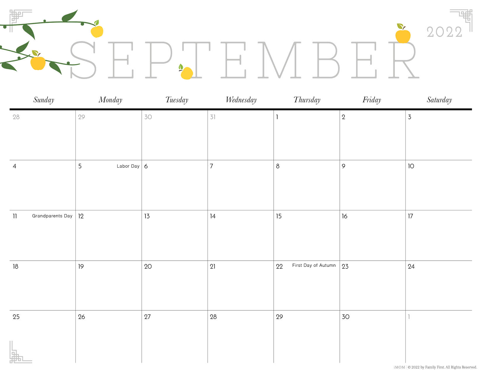 Cute September 2022 Calendar 2022 Cute Printable Calendars For Moms - Imom