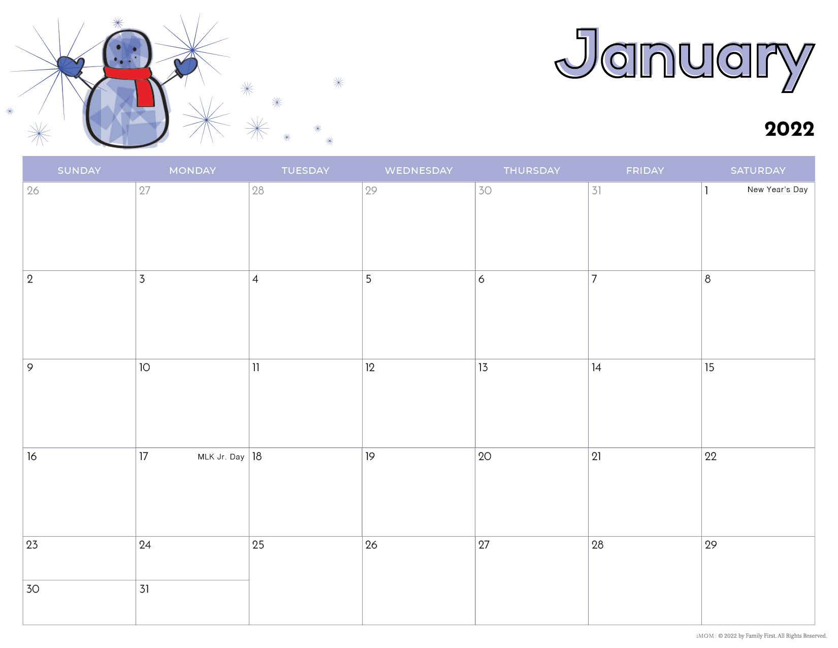 22 Printable Calendars for Kids - iMOM Inside Blank Calendar Template For Kids