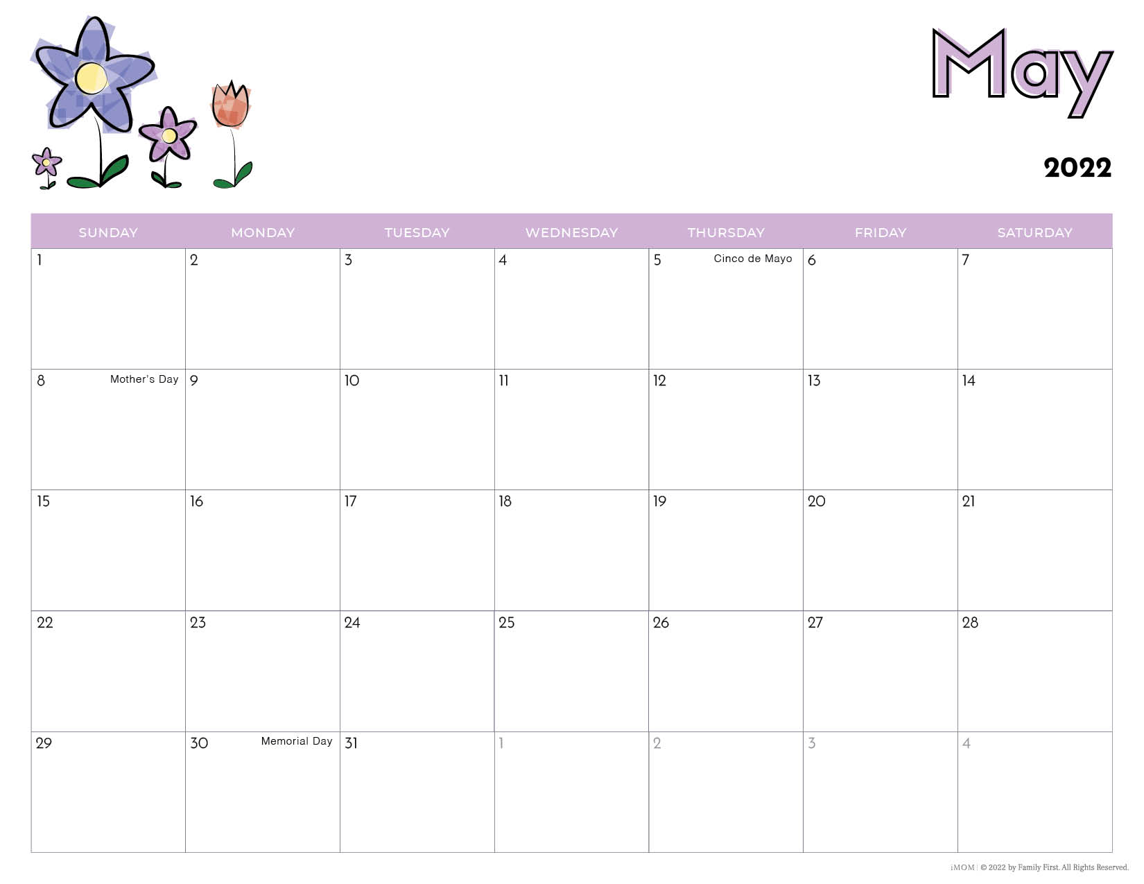 2021 and 2022 Printable Calendars for Kids iMOM