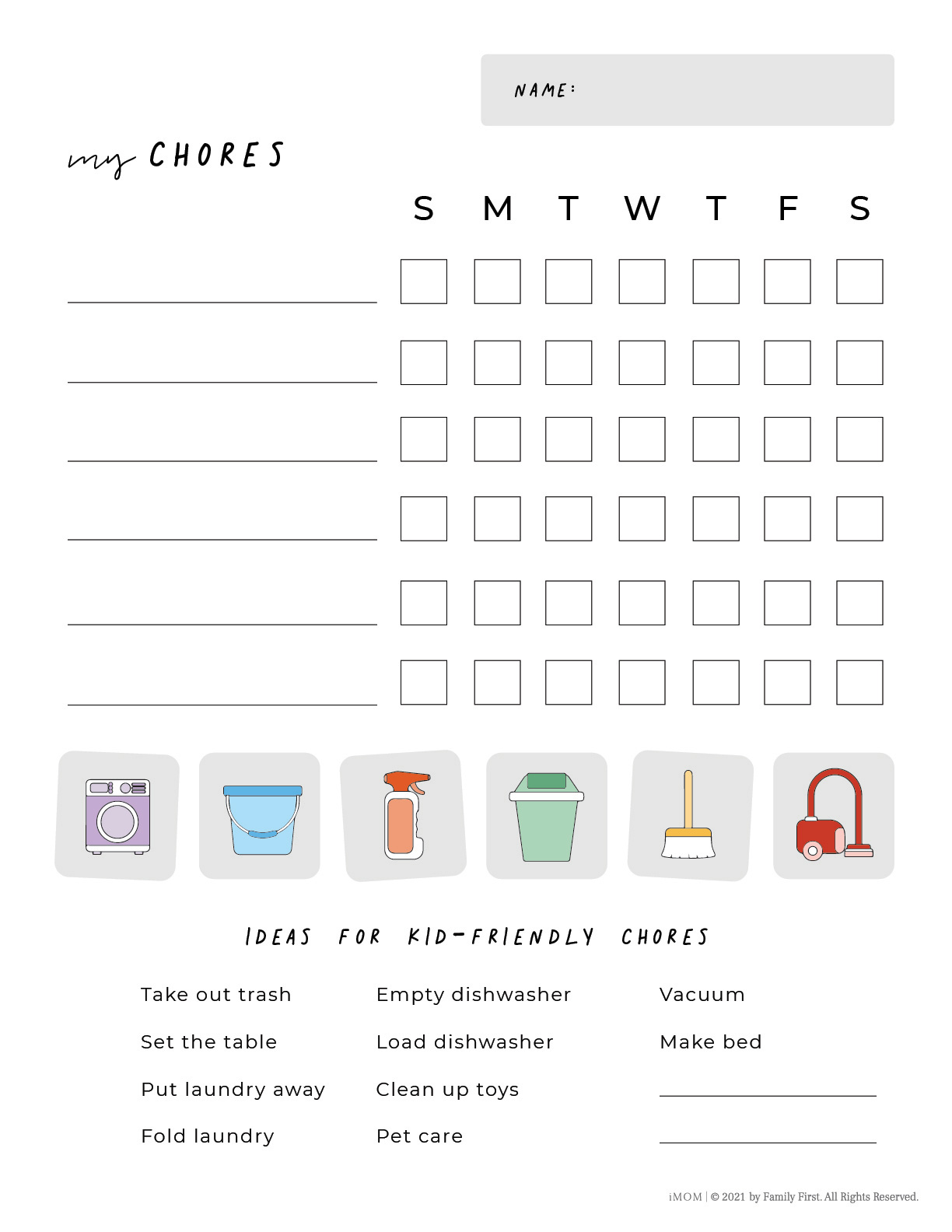 chore chart for kids