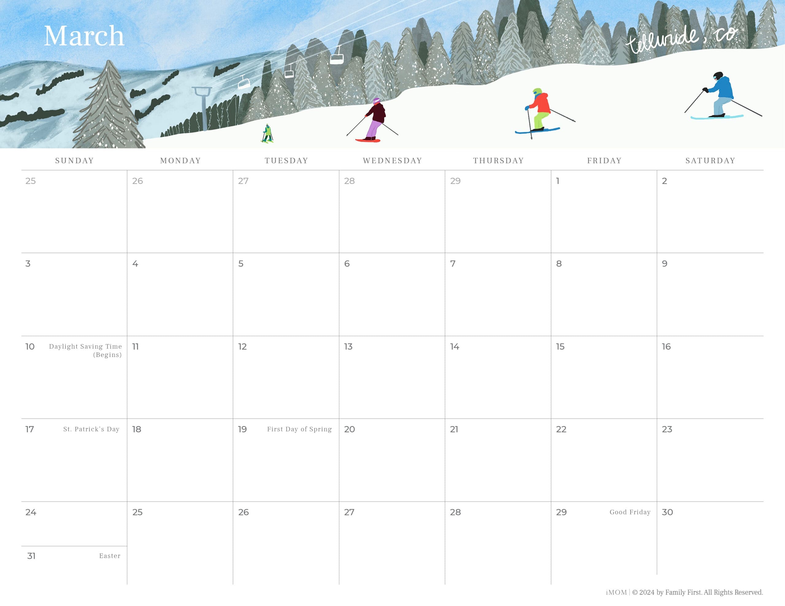 2023-2024 Printable Travel Calendar for Moms - iMOM