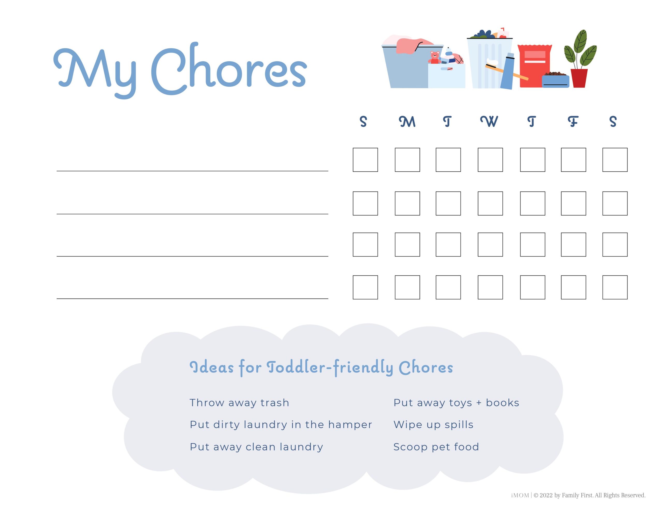 FREE Printable Chore Charts for Kids + Ideas by Age  Chore chart kids,  Free printable chore charts, Charts for kids