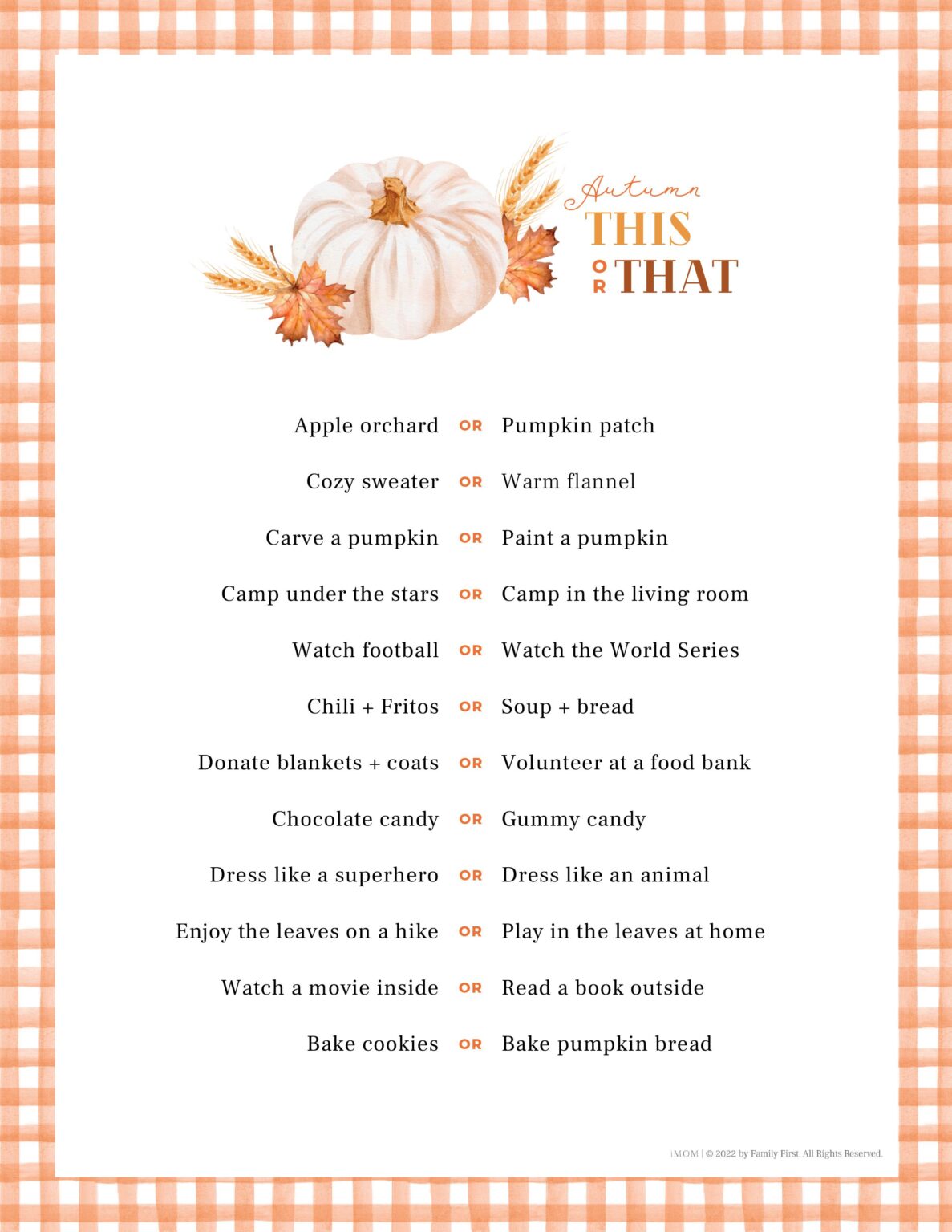 Autumn charades game imom